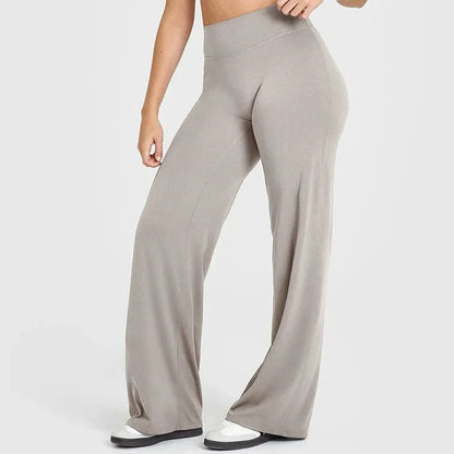 Women’s Ultra Soft Butter Yoga Pants – Mid Waist Straight Leg Sports Trousers for Gym, Pilates & Running