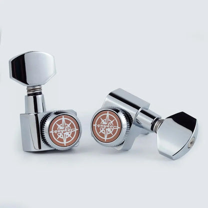 GUYKER 6R/6L Locking Guitar Machine Heads — Chrome Tuning Pegs, No-Screw Tuners