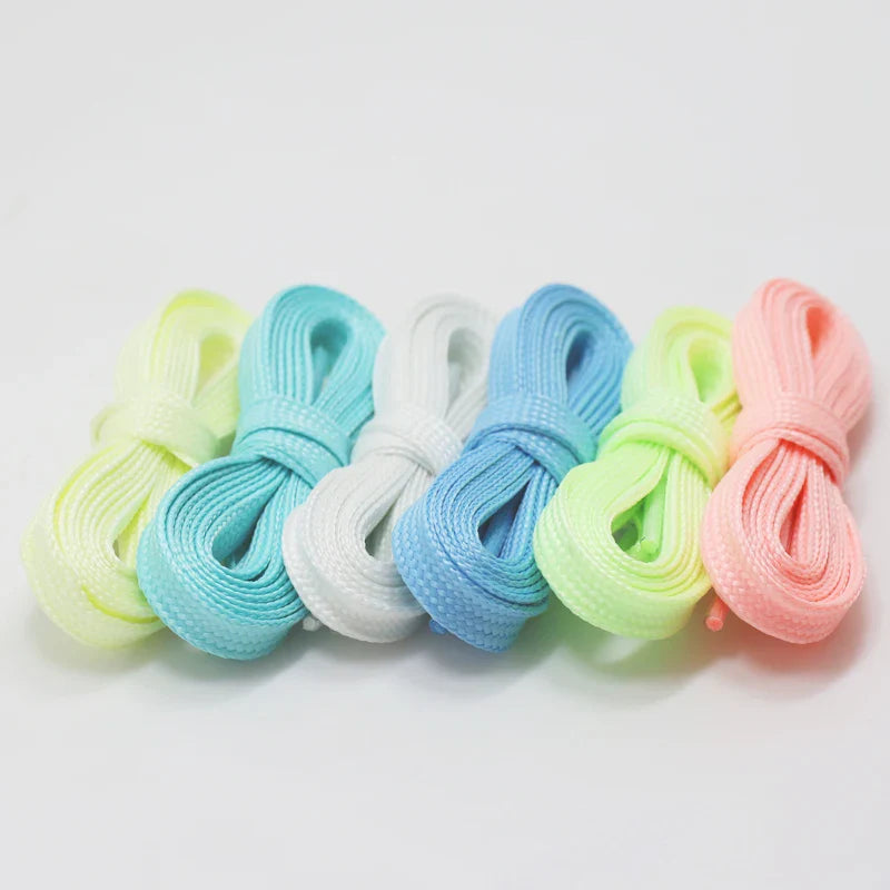Luminous Flat Shoelaces - Glow in the Dark Fluorescent Sneaker & Canvas Shoe Laces, 80/100/120/140cm