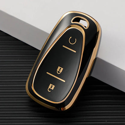 TPU Car Key Case Cover – Compatible with Chevrolet Malibu, Blazer, Traverse, Seeker, Onix, Equinox, Volt, Bolt, Trax, Orlando, Cruze, Spark, Sonic, Camaro