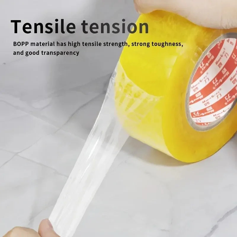 10/1PCS Heavy-Duty Packing Tape – Transparent Yellow & White Box Sealing Tape for Large Rolls & Thick Package Shipping