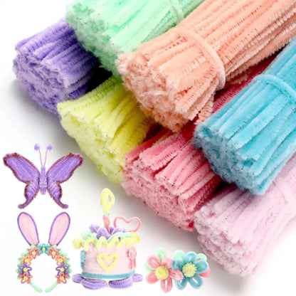 Chenille Pipe Cleaners - Fluffy Wired Stems for DIY Flowers, Crafts & Kids’ Projects