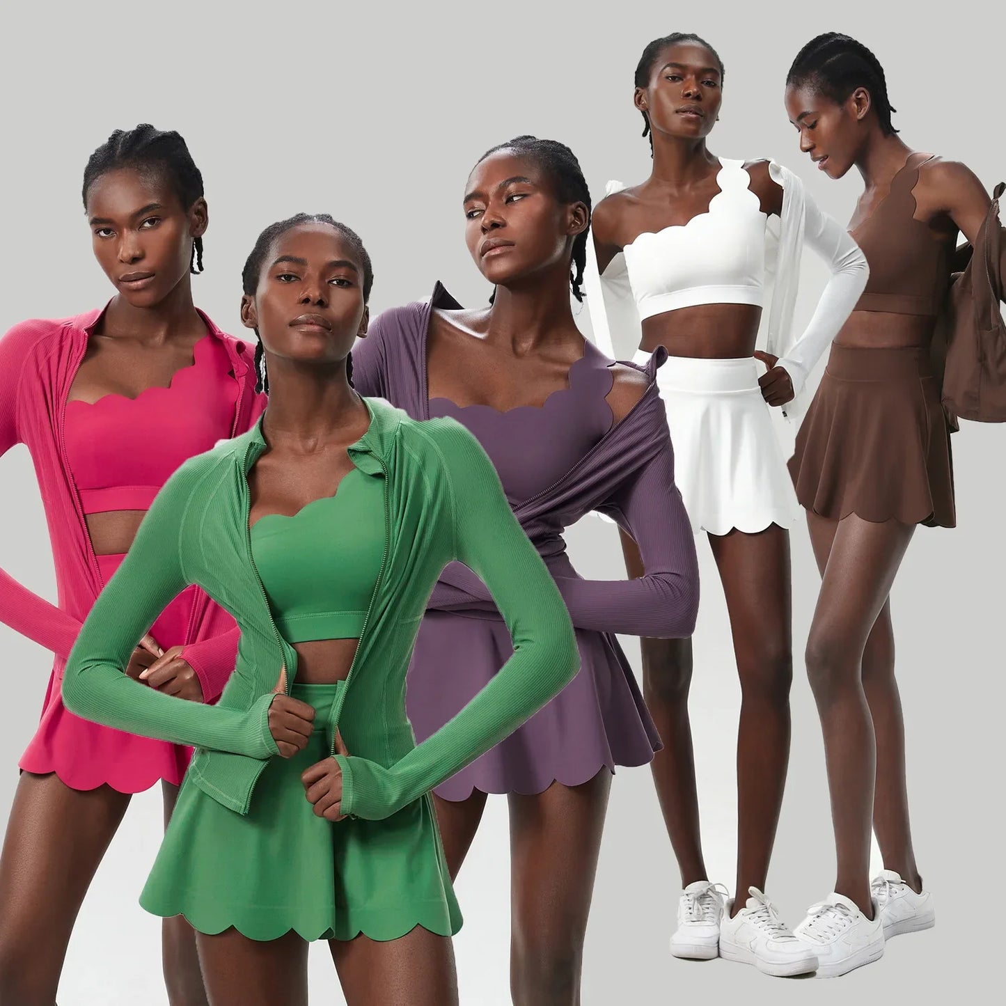 3-Piece Women’s Fitness Yoga Set – Breathable Quick-Dry Gym & Running Sportswear with Tennis Skirt