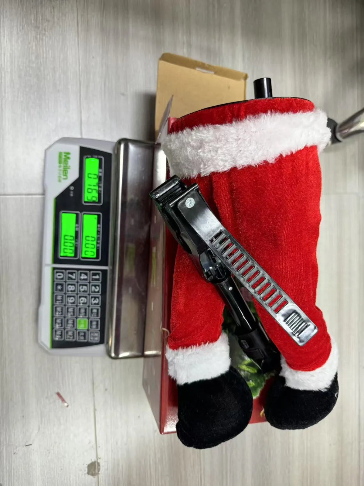 Fun Christmas Tree Leg Decoration | Plush Topper & Sticky Holiday Tree Ornament