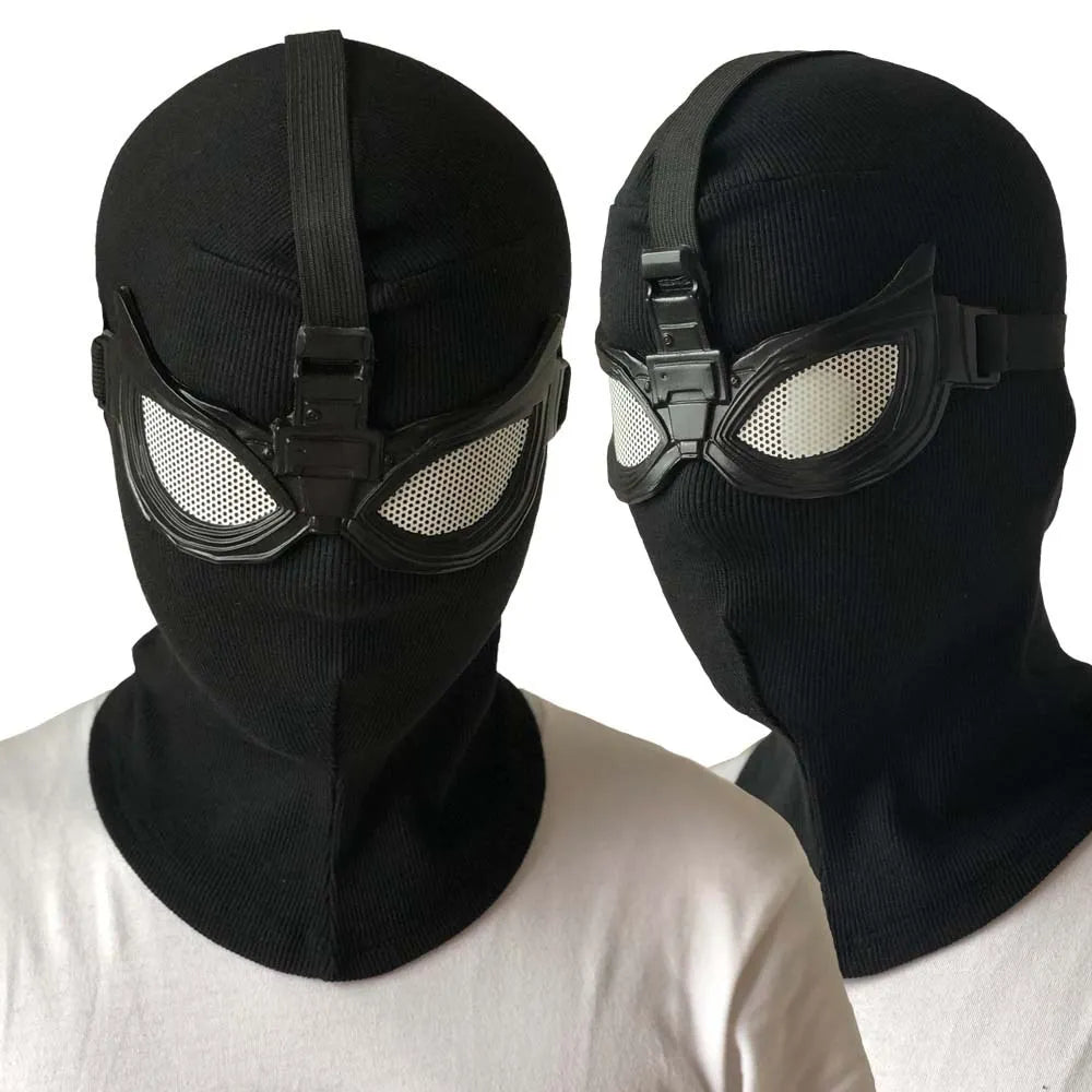 Peter Parker Spider-Man Cosplay Mask – Black Stealth Suit Helmet for Halloween & Party