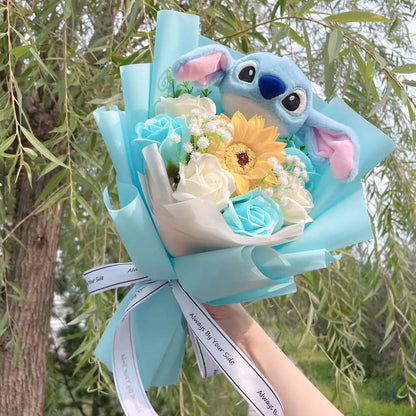 Disney Stitch Plush Bouquet – Super Soft Stuffed Doll Gift for Christmas, Birthday, Valentine & Graduation
