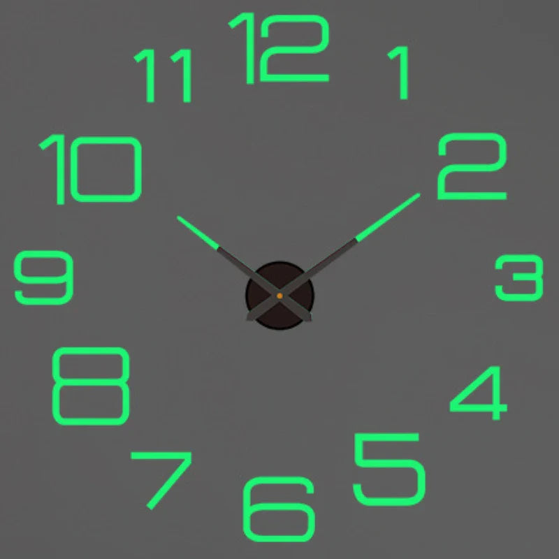 2023 Modern Large 3D DIY Wall Clock – Acrylic Mirror Quartz Clock for Living Room Home Decor