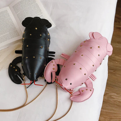 Cute Lobster Style Crossbody Mini Bag — PU Leather Chain Purse for Girls & Women Shoulder Clutch 2021