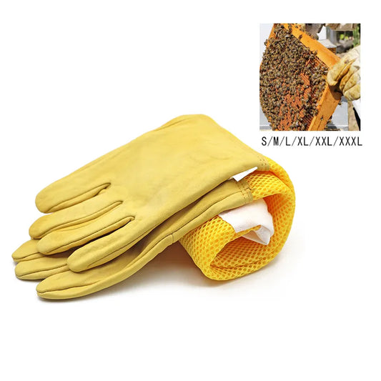Beekeeper Gloves with Protective Sleeves - Ventilated and Professional Anti-Bee Gear for Apiculture and Beekeeping - Prevent Beehive Tools