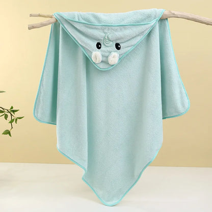 Cute Baby Bath Towel – Soft, Absorbent Newborn Swaddle Wrap Blanket for Girls & Boys