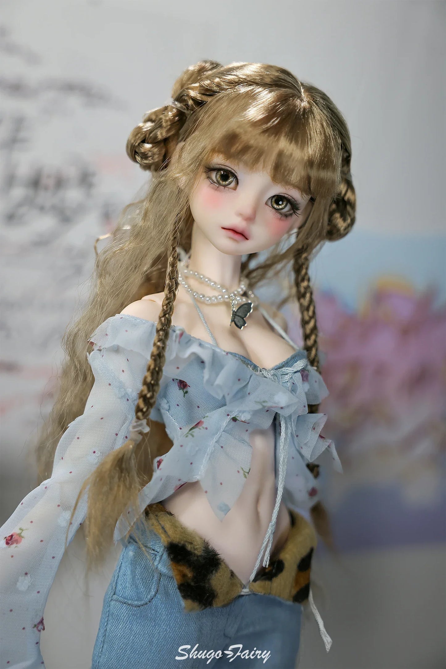 Shugafairy Kikyou D 1/4 BJD Doll – Fullset Street Girl with Big Chest, Summer Carnival Y2K Style Ball-Jointed Fashion Doll Toy