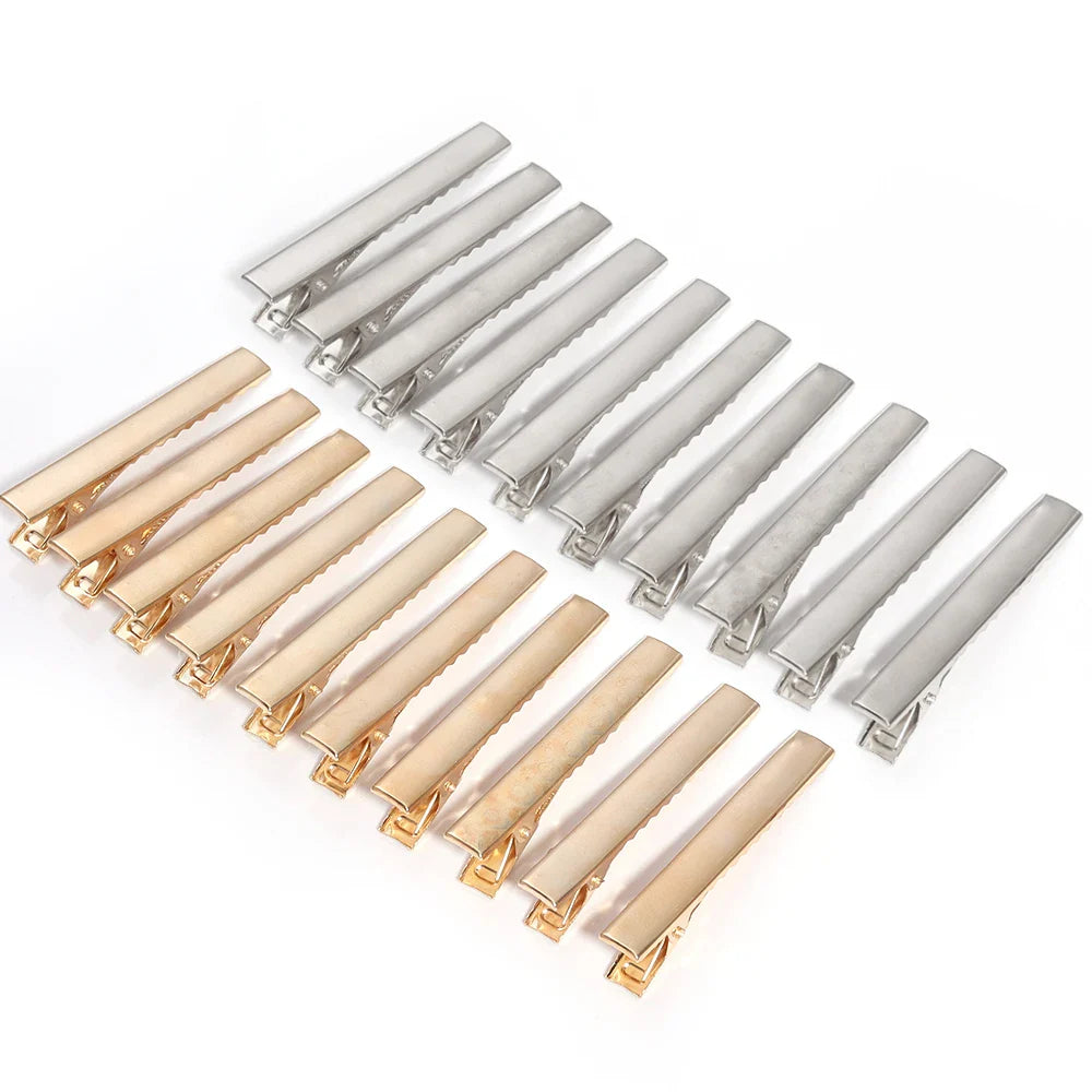 20-50PCS Metal Alligator Hair Clips – Single Prong Duckbill Curl Clips with Teeth for DIY Hair Styling Accessories