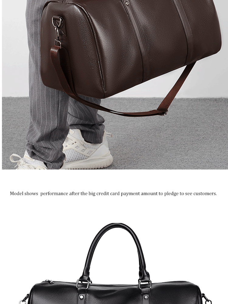 Retro Short Trip Bag – Large Capacity PU Waterproof Sports & Fitness Motorcycle Leisure Bag