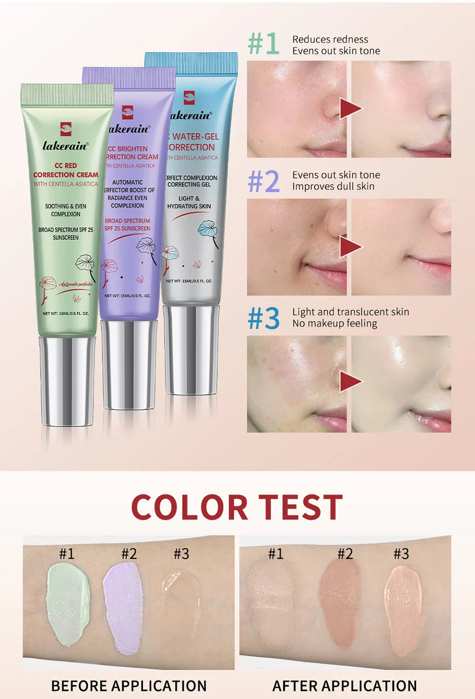Erborian Centella CC Cream – Color-Changing Moisture Foundation, Full Coverage Magic Korean Makeup