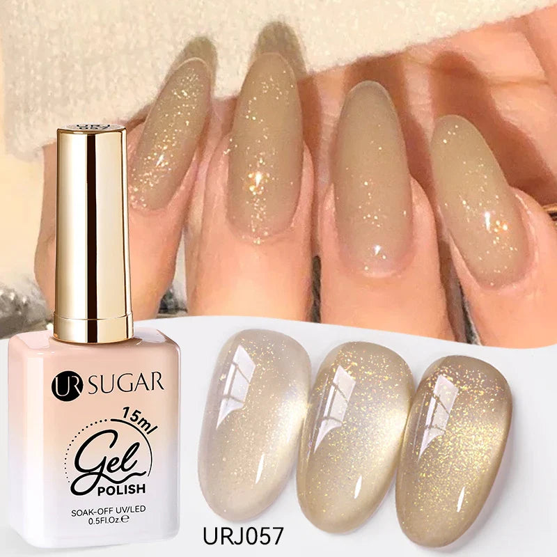 UR SUGAR 15ml Jelly Milky White Gel Polish – Translucent UV Soak Off Nail Art Varnish Semi-Permanent Fashion Nail Color