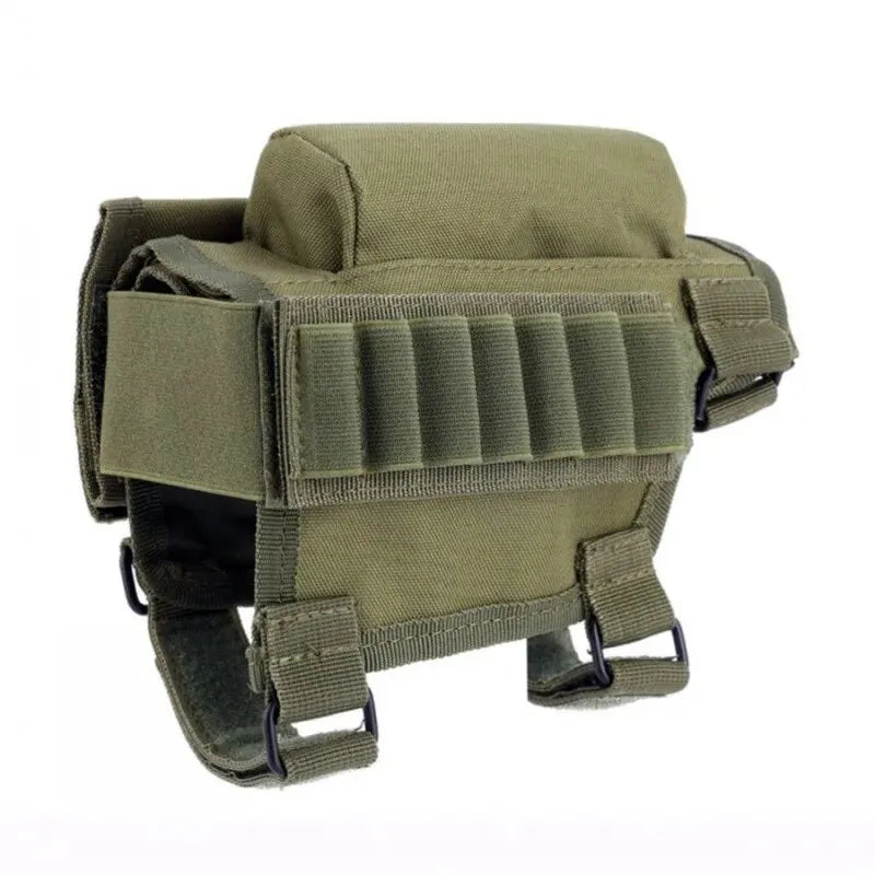 Buttstock Cheek Rest Shell Holder – Rifle Stock Ammo Cartridge Pouch for Hunting & Outdoor Shooting Gun Accessories Bag