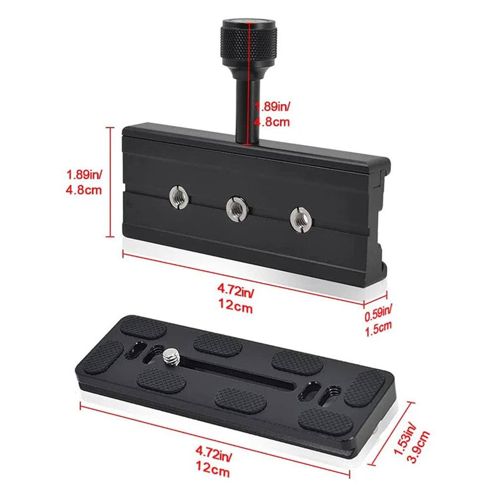 BEXIN QR120 Quick Release Camera Clamp – Arca-Swiss Tripod Mount Long Plate Lens Support Bracket Adapter Clip