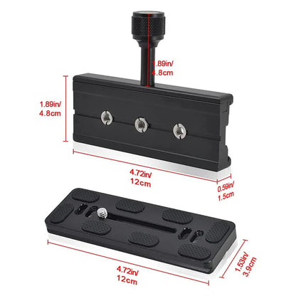 BEXIN QR120 Quick Release Camera Clamp – Arca-Swiss Tripod Mount Long Plate Lens Support Bracket Adapter Clip
