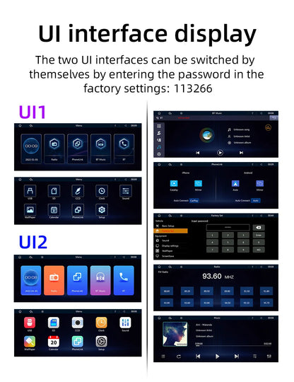 BQCC 10.26-Inch Portable Wireless CarPlay Screen – HD Rearview Camera, Car Radio DVR, MP5 Multimedia Player, Android Auto