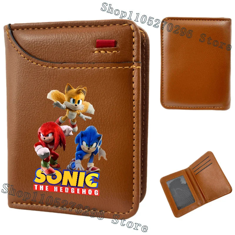 Sonic & Shadow Cartoon Wallet – Anime Multi-Card Vertical Holder, Portable Slim Card Pack, 2026 New Fashion Gift Wallet