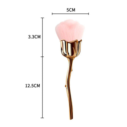Rose Nail Dust Brush - Soft Manicure & Nail Art Cleaning Brush