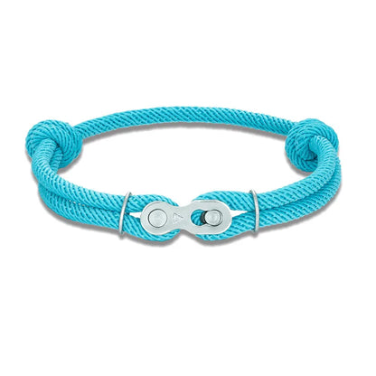 MKENDN Men’s Punk Bicycle Chain Rope Bracelet — Adjustable Nautical / Mountain Bike Magic Buckle