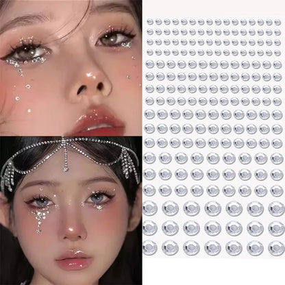 5D Face Diamond Gem Stickers - Colorful Rhinestone Body Makeup Tattoo for Festival, Nail Art & DIY Bling Style