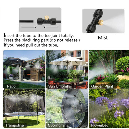 DIY Quiet Misting Cooling Kit – DC24V Pump Fog Nozzle Sprayer System for Patio, Garden, Greenhouse & Backyard Cooling