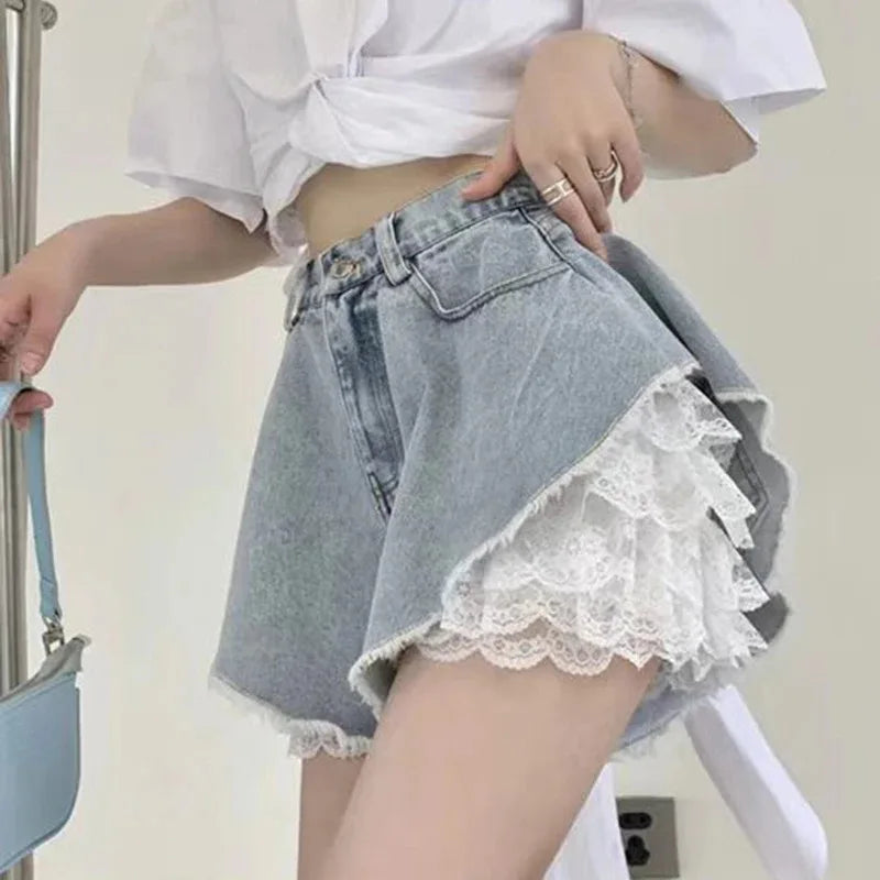 Black White Pleated Safety Shorts - Cute Lolita Vintage Ruffle Princess Underwear for Women & Girls