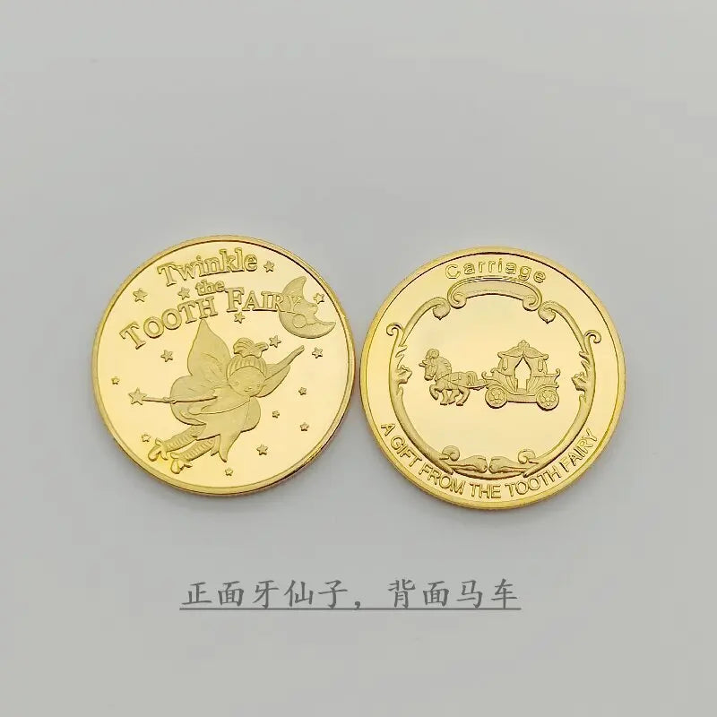 Tooth Fairy Gold Plated Commemorative Coin – Metal Keepsake Gift for Kids Tooth Collection