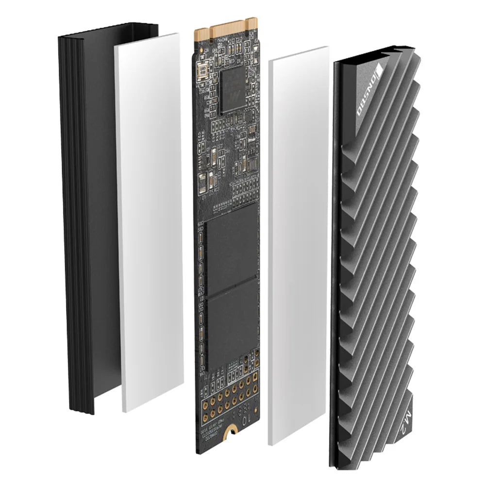Jonsbo M.2 SSD NVMe Heat Sink - Aluminum 2280 SSD Gasket with Silicone Thermal Pad for PC