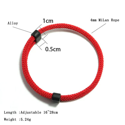 Men’s Fashion Bracelet Set – 2pcs Adjustable Red Thread Lucky Bracelets, Gifts for Him