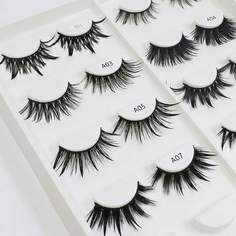 RED SIREN Wet Manga Lashes – Long, Thick Natural Fake Eyelashes for Korean Makeup Fashion