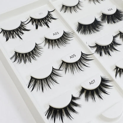 RED SIREN Wet Manga Lashes – Long, Thick Natural Fake Eyelashes for Korean Makeup Fashion