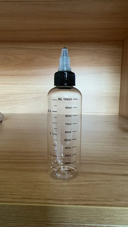 5PCS Graduated Plastic Squeeze Bottles – 30/50/100/250ML Dispensing Bottles with Twist Cap for Tattoo Pigment & Ink