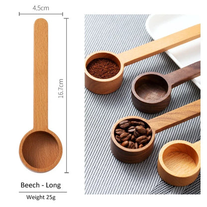 Wooden Measuring Spoon – Coffee Bean, Tea, Sugar & Spice Scoop, Kitchen Measuring Tool & Coffee Accessory