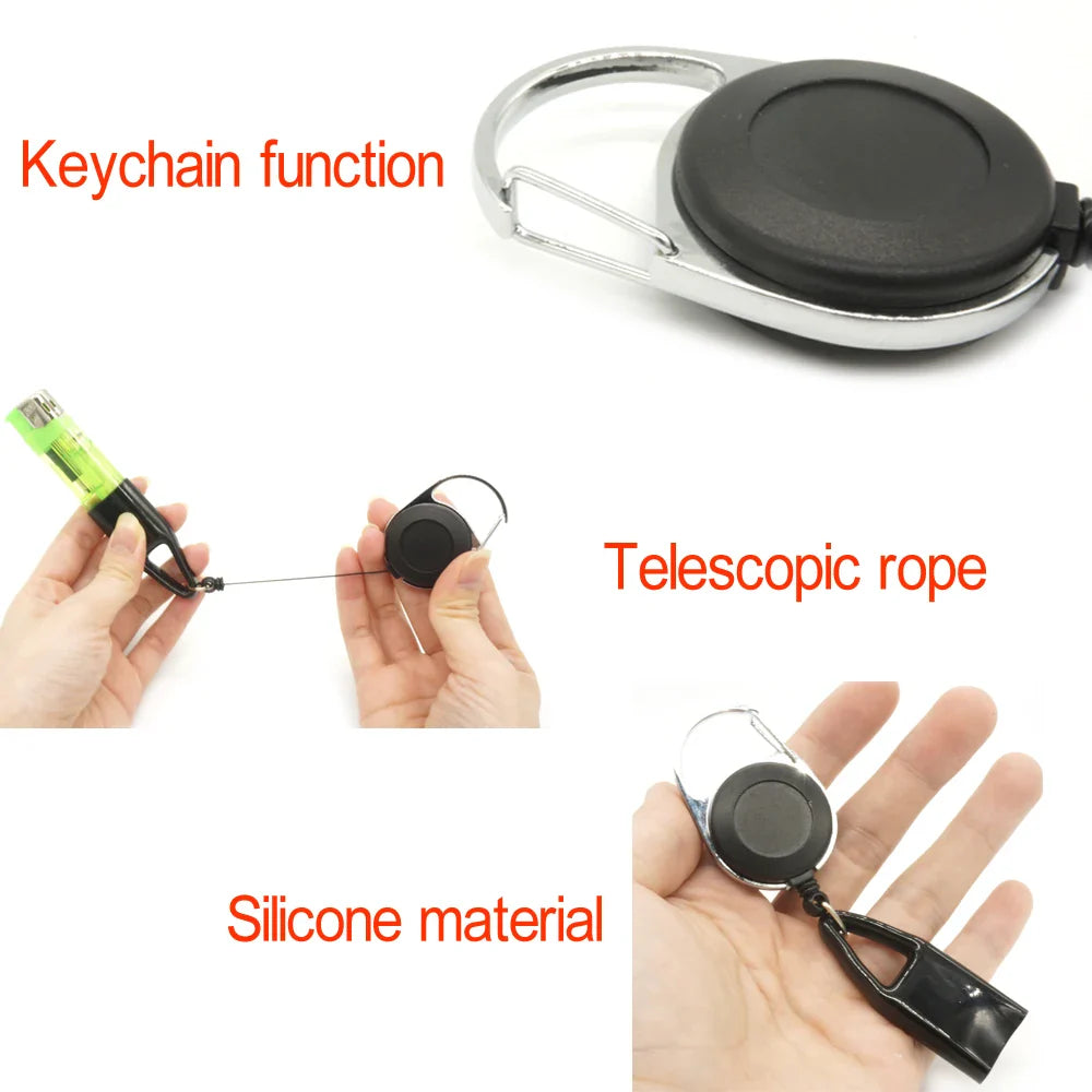 Silicone Lighter Protective Cover with Retractable Keychain - Regular Size Lighter Holder Sleeve Clip for Smoking Accessories - 1 Piece