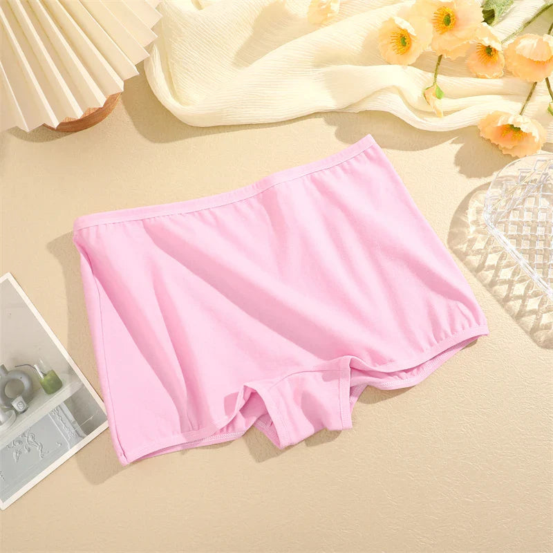 New Women’s Cotton Seamless Sports Panties – Solid Color Boxers, Cozy Lingerie Underwear XS-XL