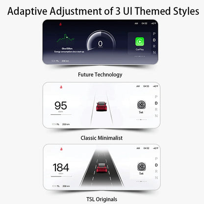 CATRONICS Head-Up Display for Tesla Model 3/Y – 8.9-Inch Linux System with CarPlay, Energy Consumption & Driving Data Detection