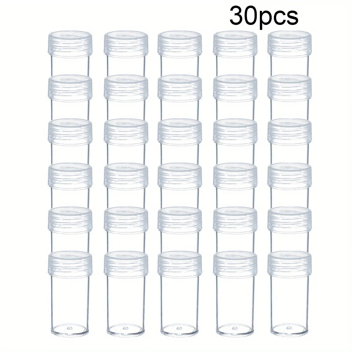 30PCS Bead Storage Bottles – Mini Organizer Containers for DIY Diamond Painting, Rhinestones & Craft Accessories