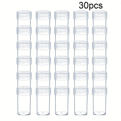 30PCS Bead Storage Bottles – Mini Organizer Containers for DIY Diamond Painting, Rhinestones & Craft Accessories