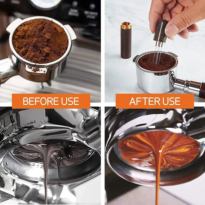 Stainless Steel Needle Distributor Coffee Tamper – Espresso Mixer, Leveler & WDT Tool for Barista Accessories