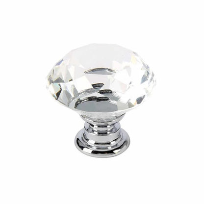 10Pcs/set 30mm Diamond Shape Crystal Glass Knobs - Cupboard Drawer Pull Kitchen Cabinet Door Wardrobe Handles Hardware