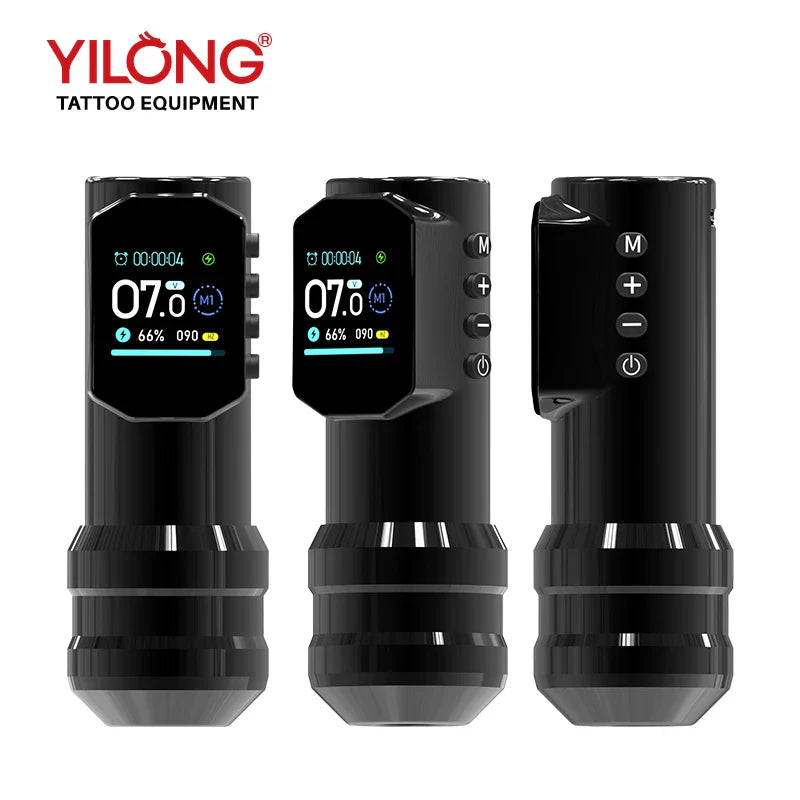 YILONG Wireless Tattoo Pen — Large Color Screen Digital Display | Permanent Makeup Tattoo Machine with 1500mAh Power Tattoo Gun