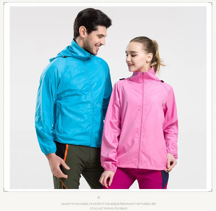 Unisex Camping Rain Coat - Waterproof Windbreaker Jacket with Sun Protection | Ideal for Fishing and Outdoor Activities