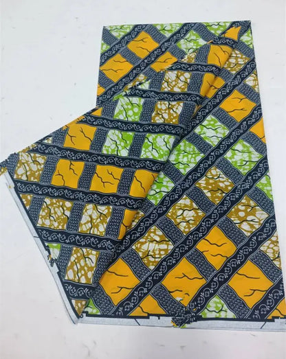 African Wax Print Fabric 6 Yards - Ghana Kente Design Ankara Kitenge Pagne