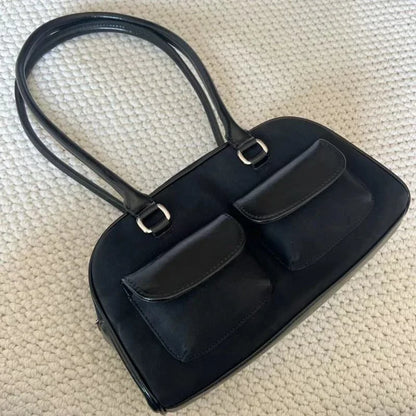 Korean Xu Yunzhen Sane Style Bowling Bag — Oil Boston Tote Underarm Bag for Women