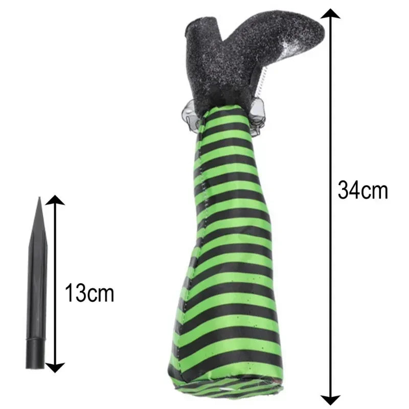 2pcs Halloween Witch Leg Yard Stakes - Evil Witch Outdoor Garden Lawn Decor & Party Decoration Props