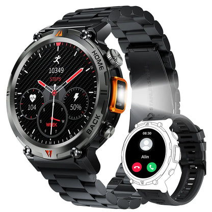 EIGIIS KE3 Smartwatch for Men – 3ATM Waterproof, Bluetooth Call, Health Monitor, Flashlight, 100+ Sports Modes