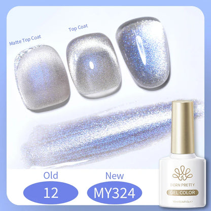BORN PRETTY Cat Magnetic Gel Nail Polish 117 Colors 10ml Full Coverage Semi-Permanent Soak-Off Nail Varnish for Salon Manicure Glitter Cat Eye Nails